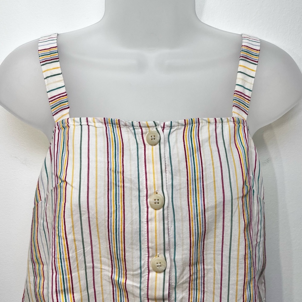Madewell Cotton Cami w/ Textured Rainbow Stripes Button Front Blouse Size XS - Picture 5 of 11